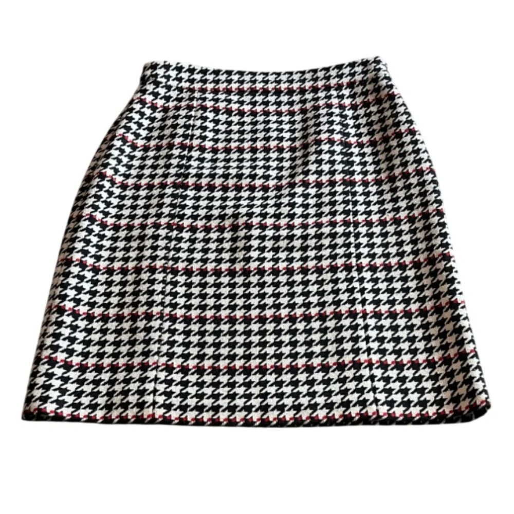 BOSS Vulnova Houndstooth Check Knee Length Skirt - 10